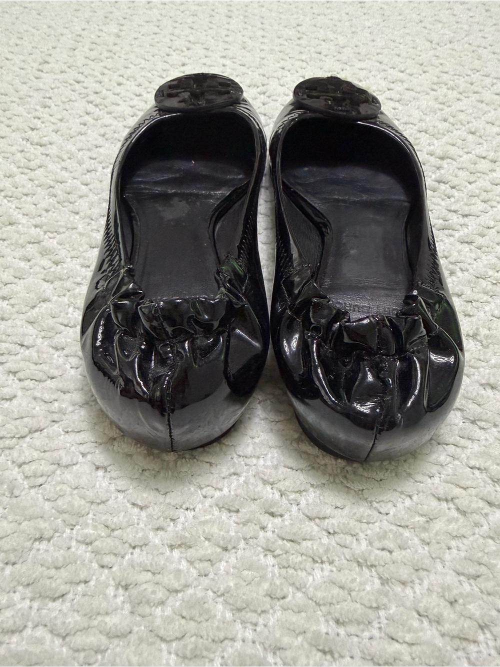 Tory Burch Reva Ballerina Patent Leather Flats Black Shoes Women’s Size 6.5 - Picture 3 of 10